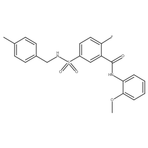 2-fluoro-N-(2-methoxyphenyl)-5-(N-(4-methylbenzyl)sulfamoyl)benzamide Structure