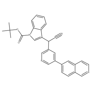 3-[Cyano[5-(6-isoquinolinyl)-3-pyridinyl]methyl]-1H-indole-1-carboxylic acid 1,1-dimethylethyl ester结构式