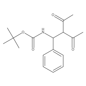1,1-Dimethylethyl N-[(1S)-2-acetyl-3-oxo-1-phenylbutyl]carbamate结构式