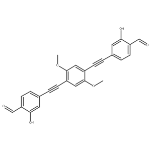 4,4'-((2,5-Dimethoxy-1,4-phenylene)bis(ethyne-2,1-diyl))bis(2-hydroxybenzaldehyde)结构式