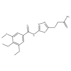 N-[5-(2-amino-2-oxo-ethyl)sulfanyl-1,3,4-thiadiazol-2-yl]-3,4,5-trimethoxy-benzamide Structure