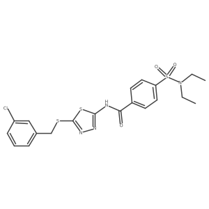 N-[5-[(3-chlorophenyl)methylsulfanyl]-1,3,4-thiadiazol-2-yl]-4-(diethylsulfamoyl)benzamide Structure