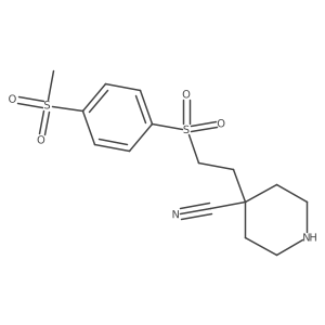 4-(2-(4-(Methylsulfonyl)phenylsulfonyl)ethyl)piperidine-4-carbonitrile Structure
