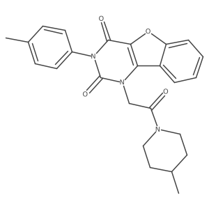 1-(2-(4-methylpiperidin-1-yl)-2-oxoethyl)-3-(p-tolyl)benzofuro[3,2-d]pyrimidine-2,4(1H,3H)-dione Structure