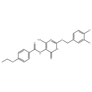 N-(4-amino-2-((3,4-dichlorobenzyl)thio)-6-oxo-1,6-dihydropyrimidin-5-yl)-4-ethoxybenzamide结构式