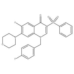 6-fluoro-1-(4-fluorobenzyl)-7-morpholino-3-(phenylsulfonyl)quinolin-4(1H)-one Structure