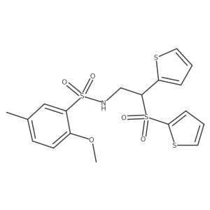 2-methoxy-5-methyl-N-[2-(2-thienyl)-2-(2-thienylsulfonyl)ethyl]benzenesulfonamide结构式