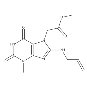 methyl 2-(8-(allylamino)-3-methyl-2,6-dioxo-2,3-dihydro-1H-purin-7(6H)-yl)acetate结构式