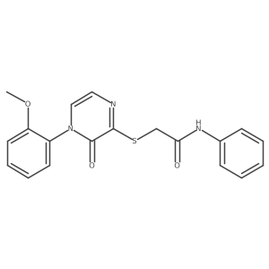 2-((4-(2-methoxyphenyl)-3-oxo-3,4-dihydropyrazin-2-yl)thio)-N-phenylacetamide Structure