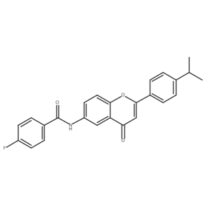4-fluoro-N-{4-oxo-2-[4-(propan-2-yl)phenyl]-4H-chromen-6-yl}benzamide Structure