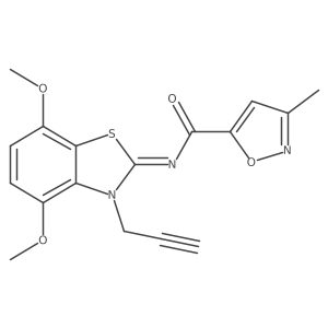 (E)-N-(4,7-dimethoxy-3-(prop-2-yn-1-yl)benzo[d]thiazol-2(3H)-ylidene)-3-methylisoxazole-5-carboxamide Structure