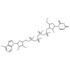 Adenosine 5a(2)-(pentahydrogen tetraphosphate), Pa(2)a(2)a(2)a3a(2)-ester with uridine结构式