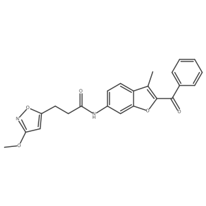 3-(3-methoxy-1,2-oxazol-5-yl)-N-[3-methyl-2-(phenylcarbonyl)-1-benzofuran-6-yl]propanamide结构式