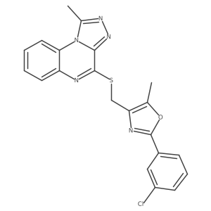 2-(3-Chlorophenyl)-5-methyl-4-(((1-methyl-[1,2,4]triazolo[4,3-a]quinoxalin-4-yl)thio)methyl)oxazole结构式