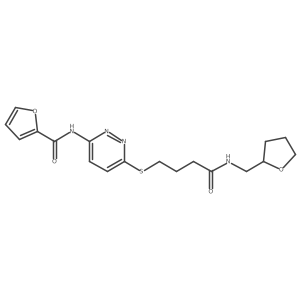 N-(6-((4-oxo-4-(((tetrahydrofuran-2-yl)methyl)amino)butyl)thio)pyridazin-3-yl)furan-2-carboxamide Structure