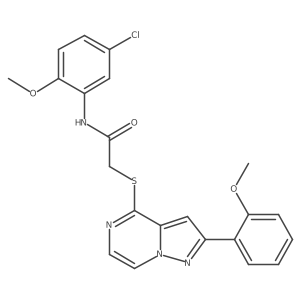 N-(5-chloro-2-methoxyphenyl)-2-{[2-(2-methoxyphenyl)pyrazolo[1,5-a]pyrazin-4-yl]sulfanyl}acetamide结构式
