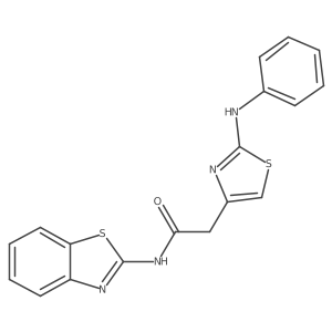 N-(benzo[d]thiazol-2-yl)-2-(2-(phenylamino)thiazol-4-yl)acetamide结构式