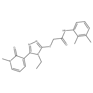 CCn1c(SCC(=O)Nc2cccc(C)c2C)nnc1-c1cccn(C)c1=O结构式
