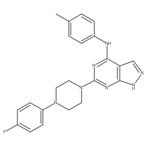 6-[4-(4-fluorophenyl)piperazin-1-yl]-N-(4-methylphenyl)-1H-pyrazolo[3,4-d]pyrimidin-4-amine Structure