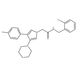 N-[(2-chlorophenyl)methyl]-2-[4-(4-methylphenyl)-3-(morpholin-4-yl)-1H-pyrazol-1-yl]acetamide结构式