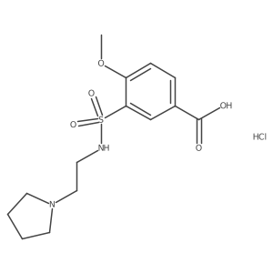 4-Methoxy-3-{[2-(pyrrolidin-1-yl)ethyl]sulfamoyl}benzoic acid hydrochloride结构式