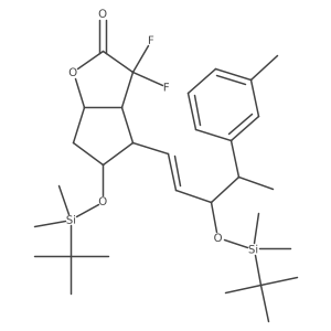 5-[tert-butyl(dimethyl)silyl]oxy-4-[3-[tert-butyl(dimethyl)silyl]oxy-4-(3-methylphenyl)pent-1-enyl]-3,3-difluoro-4,5,6,6a-tetrahydro-3aH-cyclopenta[b]furan-2-one Structure
