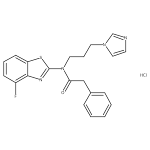 N-(4-fluoro-1,3-benzothiazol-2-yl)-N-[3-(1H-imidazol-1-yl)propyl]-2-phenylacetamide hydrochloride结构式