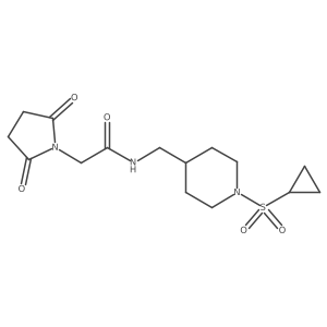 N-((1-(cyclopropylsulfonyl)piperidin-4-yl)methyl)-2-(2,5-dioxopyrrolidin-1-yl)acetamide结构式
