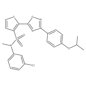 N-(3-chlorophenyl)-2-(3-(4-isopropoxyphenyl)-1,2,4-oxadiazol-5-yl)-N-methylthiophene-3-sulfonamide结构式