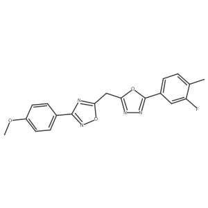 5-((5-(3-Fluoro-4-methylphenyl)-1,3,4-oxadiazol-2-yl)methyl)-3-(4-methoxyphenyl)-1,2,4-oxadiazole结构式