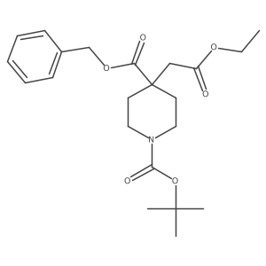 4-Benzyl 1-tert-butyl 4-(2-ethoxy-2-oxoethyl)piperidine-1,4-dicarboxylate结构式