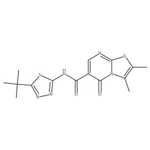 N-[(2Z)-5-tert-butyl-1,3,4-thiadiazol-2(3H)-ylidene]-2,3-dimethyl-5-oxo-5H-[1,3]thiazolo[3,2-a]pyrimidine-6-carboxamide Structure