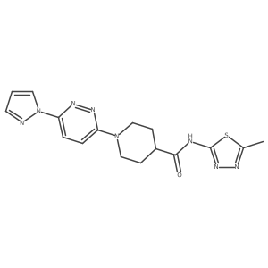 1-(6-(1H-pyrazol-1-yl)pyridazin-3-yl)-N-(5-methyl-1,3,4-thiadiazol-2-yl)piperidine-4-carboxamide Structure