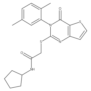 N-cyclopentyl-2-{[3-(2,5-dimethylphenyl)-4-oxo-3,4-dihydrothieno[3,2-d]pyrimidin-2-yl]sulfanyl}acetamide结构式