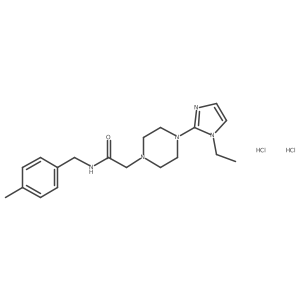 2-(4-(1-ethyl-1H-imidazol-2-yl)piperazin-1-yl)-N-(4-methylbenzyl)acetamide dihydrochloride Structure