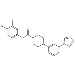 1-(6-(1H-imidazol-1-yl)pyrimidin-4-yl)-N-(3-chloro-4-fluorophenyl)piperidine-4-carboxamide Structure