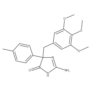 2-Amino-5-(4-methylphenyl)-5-[(3,4,5-trimethoxyphenyl)methyl]-4,5-dihydro-1H-imidazol-4-one结构式