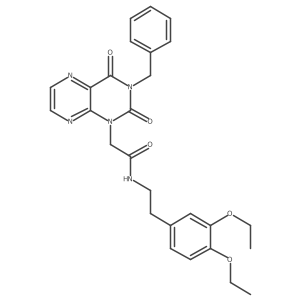2-(3-benzyl-2,4-dioxo-3,4-dihydropteridin-1(2H)-yl)-N-(3,4-diethoxyphenethyl)acetamide结构式