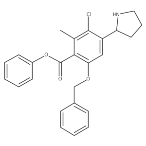 Phenyl 6-(benzyloxy)-3-chloro-2-methyl-4-(pyrrolidin-2-yl)benzoate Structure