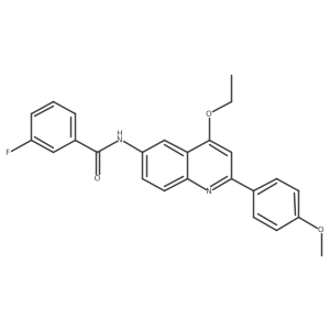 N-[4-Ethoxy-2-(4-methoxyphenyl)quinolin-6-YL]-3-fluorobenzamide结构式