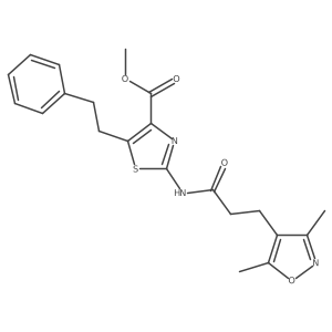 Methyl 2-{[3-(3,5-dimethyl-1,2-oxazol-4-yl)propanoyl]amino}-5-(2-phenylethyl)-1,3-thiazole-4-carboxylate Structure