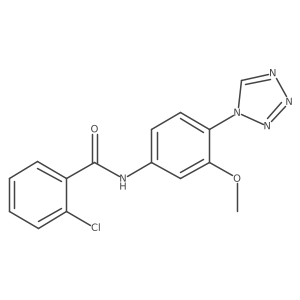 2-chloro-N-[3-methoxy-4-(1H-tetrazol-1-yl)phenyl]benzamide结构式