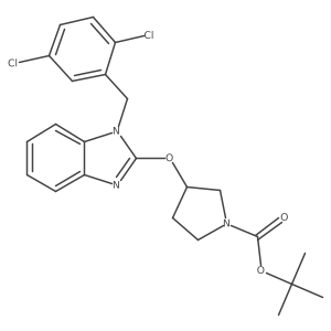 (S)-tert-butyl 3-((1-(2,5-dichlorobenzyl)-1H-benzo[d]imidazol-2-yl)oxy)pyrrolidine-1-carboxylate结构式