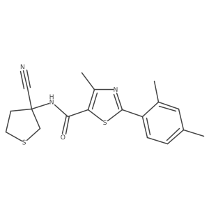 N-(3-cyanothiolan-3-yl)-2-(2,4-dimethylphenyl)-4-methyl-1,3-thiazole-5-carboxamide Structure