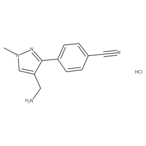 4-[4-(aminomethyl)-1-methyl-1H-pyrazol-3-yl]benzonitrile hydrochloride结构式
