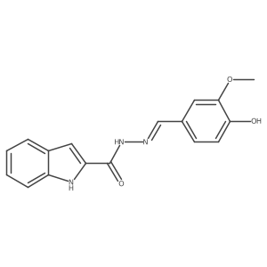 N-[(E)-(4-hydroxy-3-methoxyphenyl)methylideneamino]-1H-indole-2-carboxamide Structure
