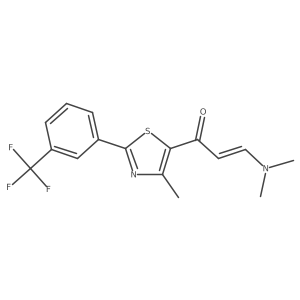 (2E)-3-(dimethylamino)-1-{4-methyl-2-[3-(trifluoromethyl)phenyl]-1,3-thiazol-5-yl}prop-2-en-1-one Structure