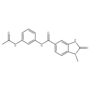 N-(3-Acetamidophenyl)-1-methyl-2-oxo-2,3-dihydro-1H-benzo[d]imidazole-5-carboxamide结构式