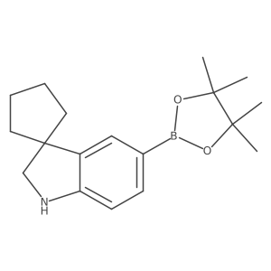 5'-(4,4,5,5-Tetramethyl-1,3,2-dioxaborolan-2-yl)spiro[cyclopentane-1,3'-indoline]结构式