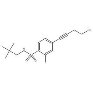 Benzenesulfonamide, N-(2,2-dimethylpropyl)-2-fluoro-4-(4-hydroxy-1-butyn-1-yl)-结构式